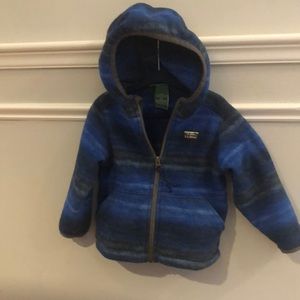 L.L. Bean blue strip fleece hooded jacket